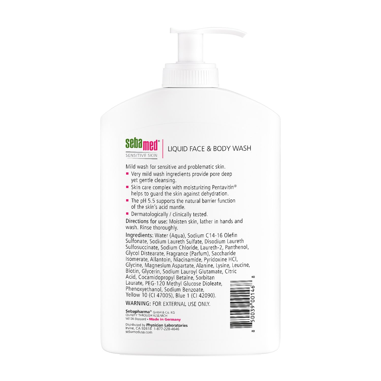 SEBAMED pump dispense action enables easy, mess-free lather during showers