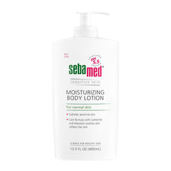 SEBAMED moisturizing body lotion pump close-up for sensitive skin nourishment