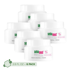 SEBAMED Moisturizing Face Cream bottle close-up showing gentle hydration for sensitive skin.