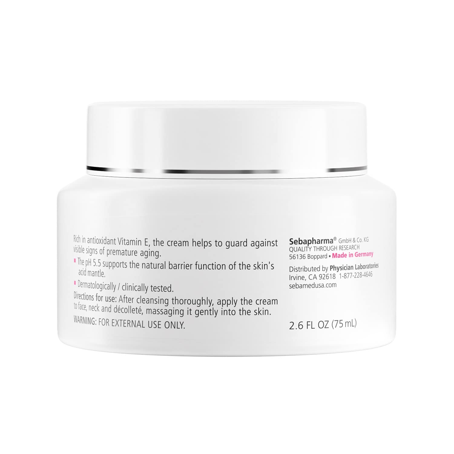 SEBAMED Moisturizing Face Cream texture close-up showing light, non-greasy finish.