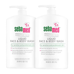 SEBAMED paraben-free wash bottle front for sensitive skin, gentle cleansing