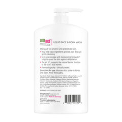 Close-up label of SEBAMED wash showing dermatologist-friendly hypoallergenic formula