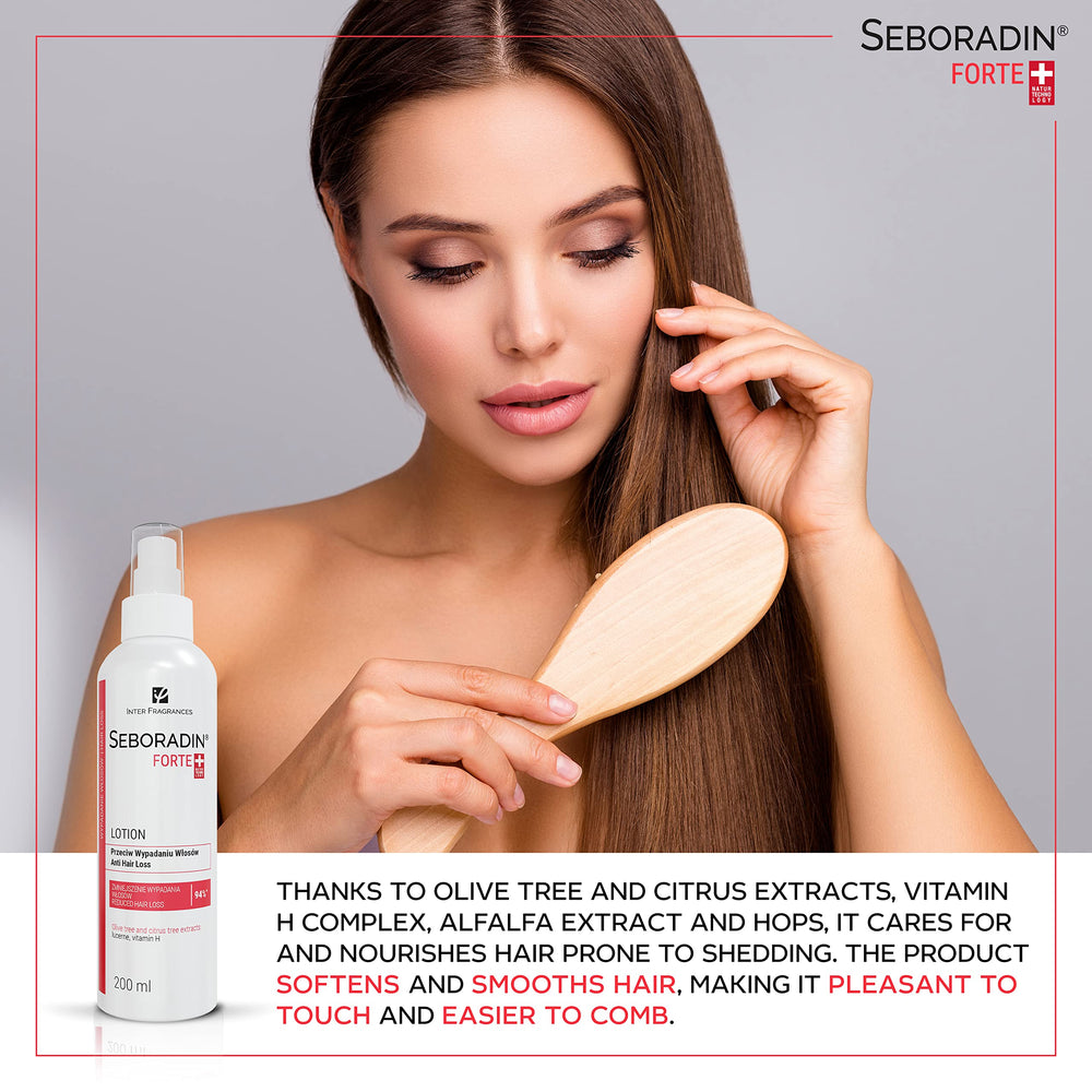 Seboradin citrus extract focus suggests growth stimulation and scalp vitality.
