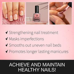 Nails strengthened by bamboo silica in Seche Forte base coat.