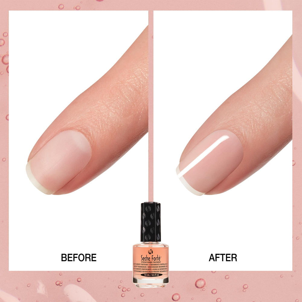 Biotin-infused Forté forms a protective shield on nails.