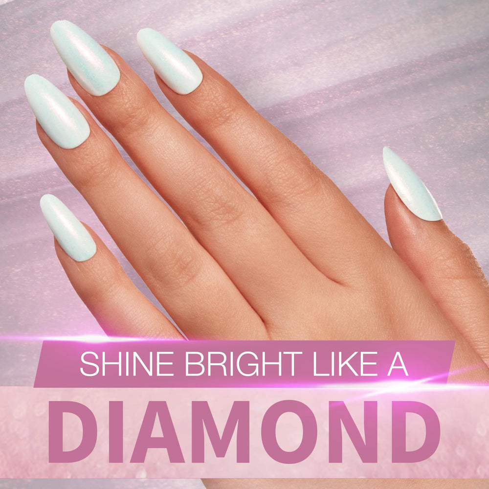 Seche FX Diamond Top Coat pink brushstroke application highlighting fast-dry formula for quick manicures.