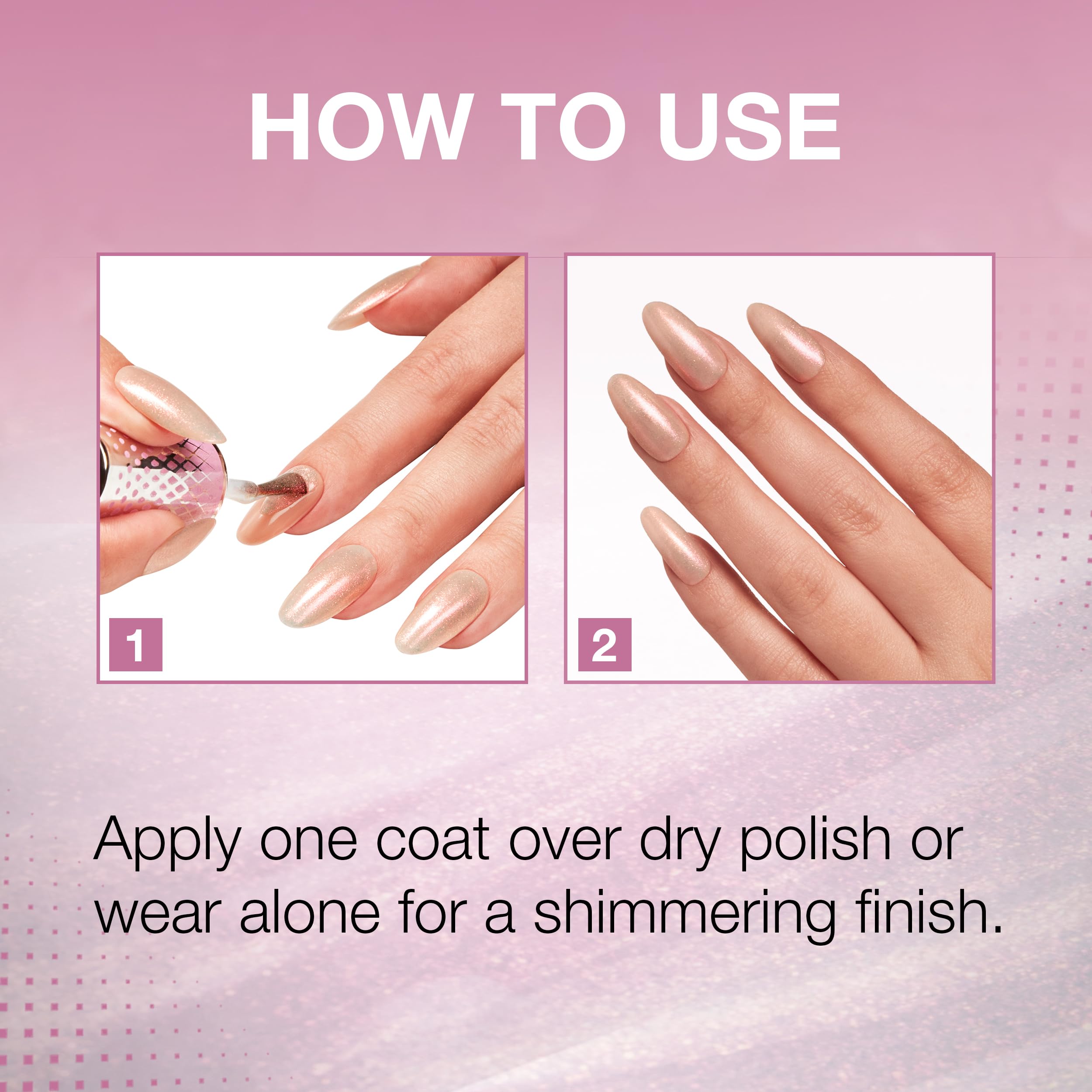 Seche FX Diamond Top Coat pink high gloss finish that dries quickly for busy mornings.