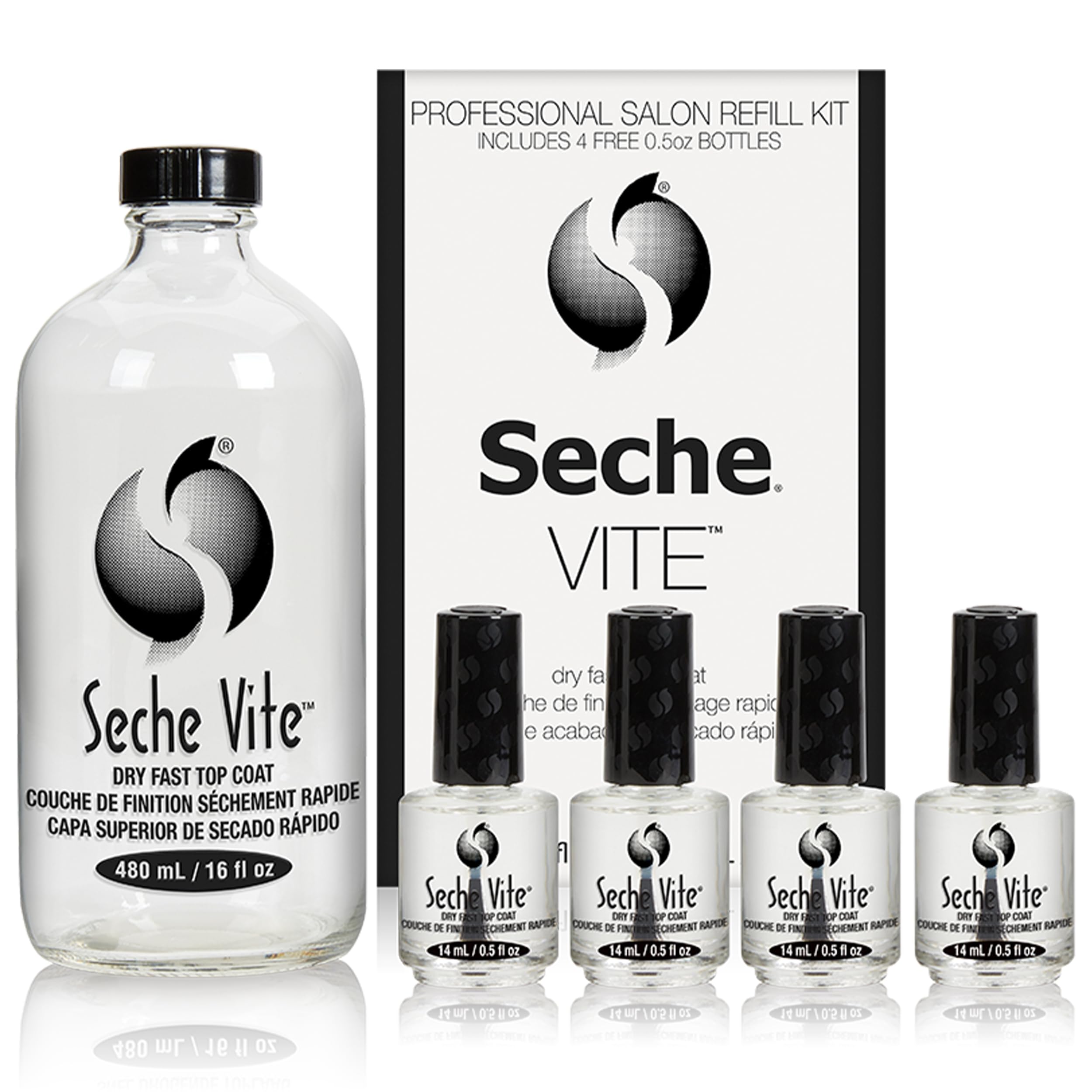 Seche Vite keeps nails looking fresh with a hard-set finish.