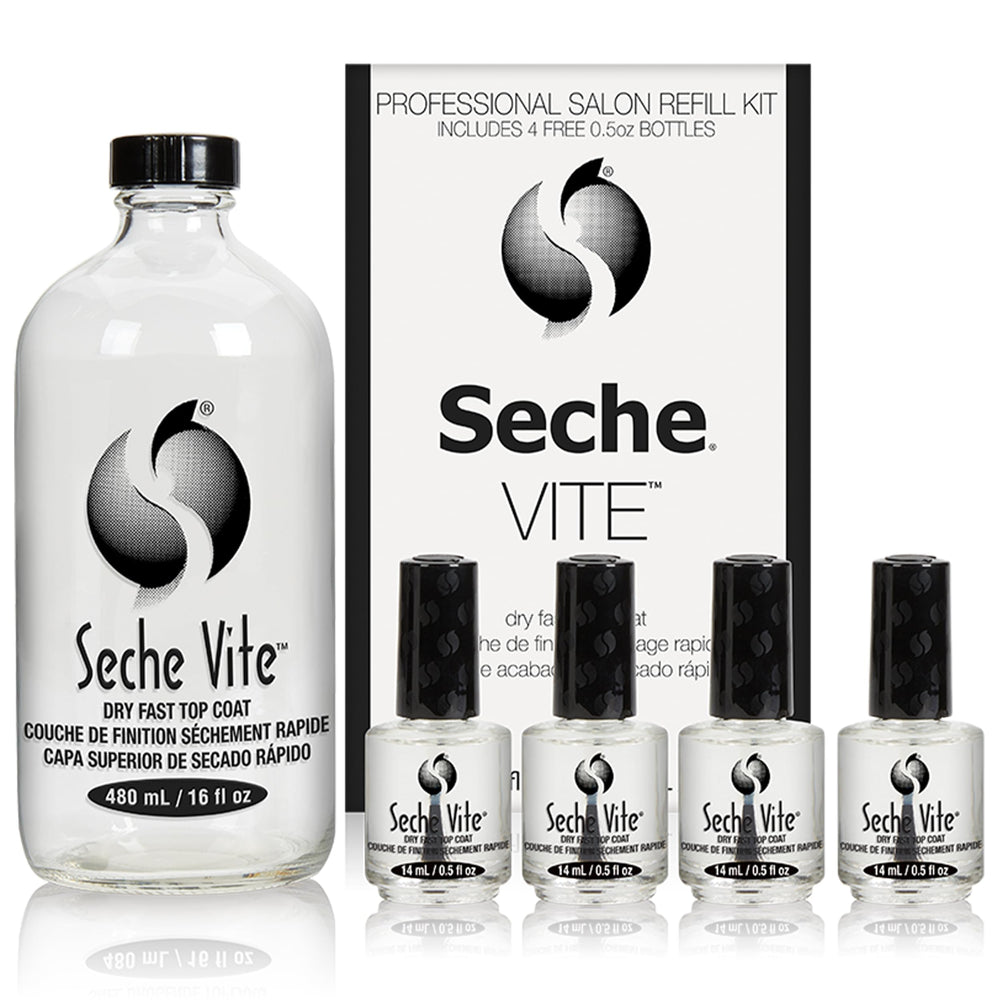 Seche Vite keeps nails looking fresh with a hard-set finish.