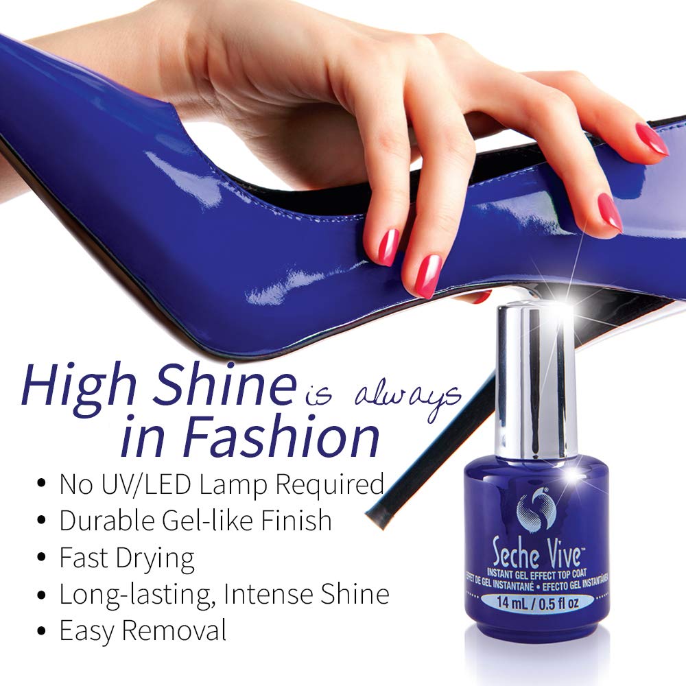 Seche Vive close-up showing high-gloss finish resisting chipping.