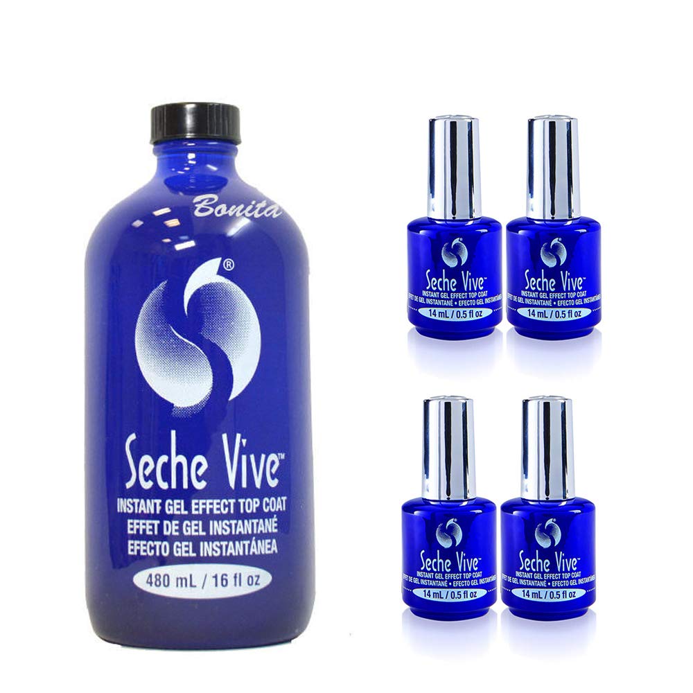 Seche Vive Professional Kit with instant gel effect top coat for a high gloss, long lasting manicure.