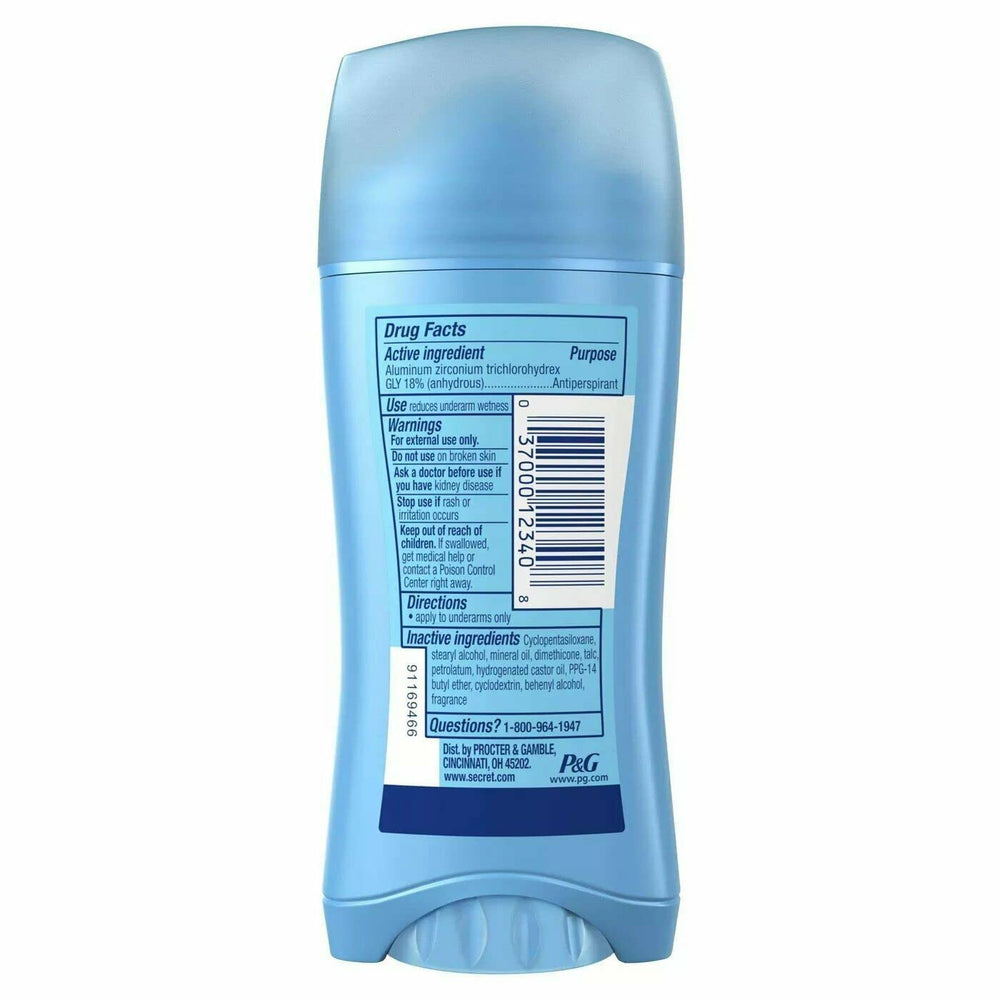 Secret pack of 10 invisible solid deodorants back view