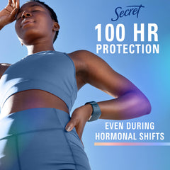 Secret Clinical Strength invisible solid application close-up showing no residue potential