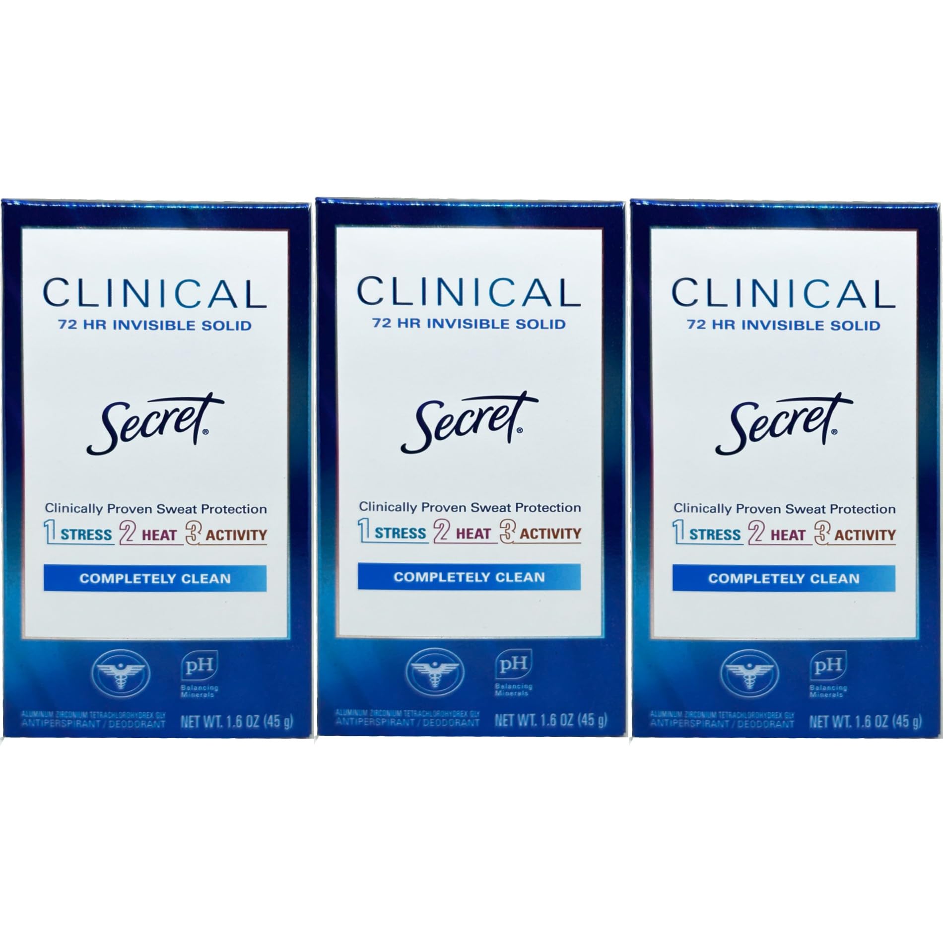 Secret Clinical Strength Invisible Solid deodorant bottle showing all-day protection.