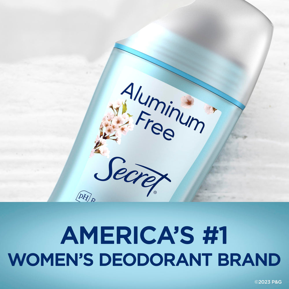 Secret no white marks aluminum-free deodorant on skin.