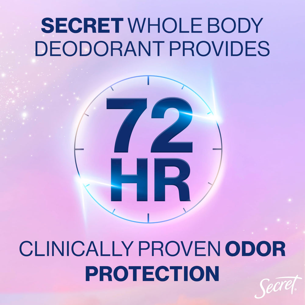 Secret Dry Feel Cream aluminum-free formula keeps skin comfortable.