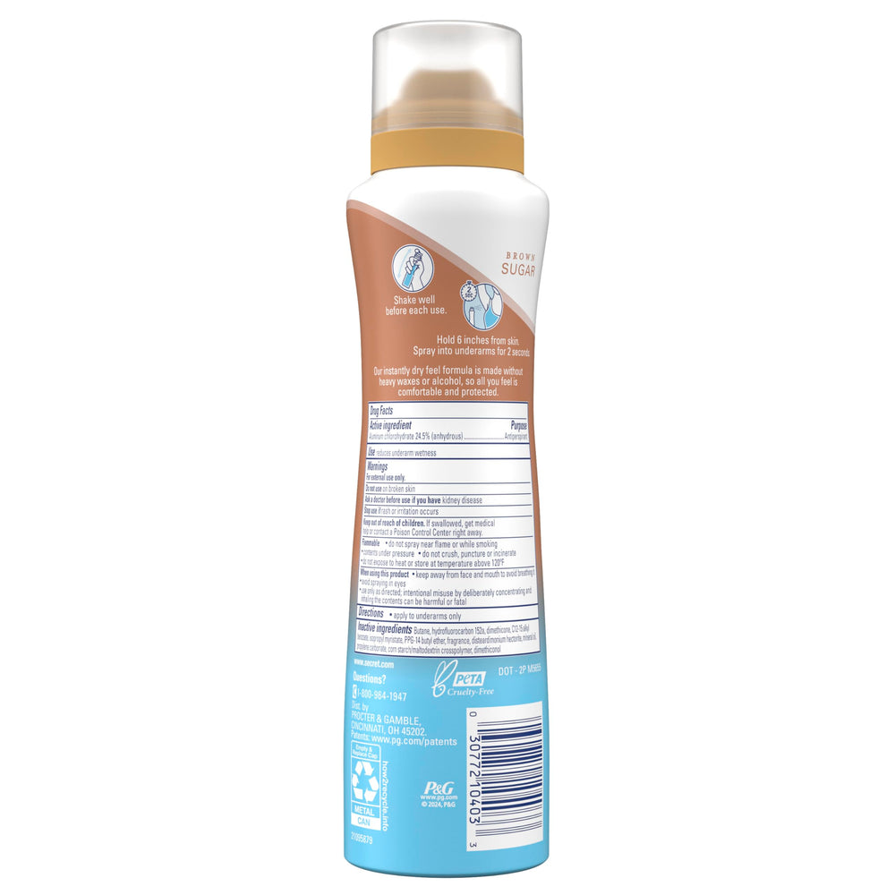 Secret Dry Spray Brown Sugar scent enhances everyday fragrance.