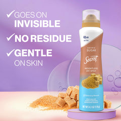 Secret Dry Spray Brown Sugar three-pack shows portable protection.