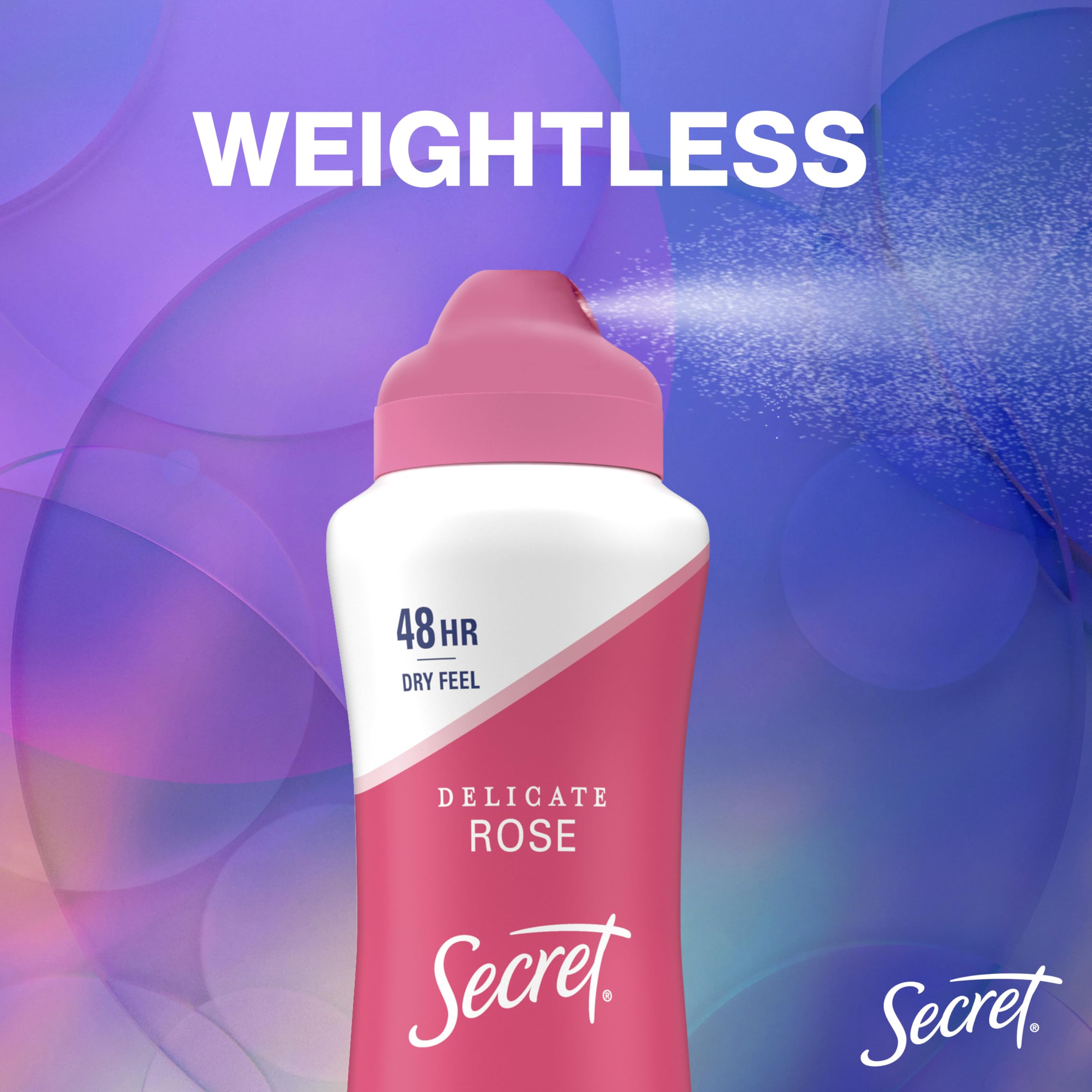 Secret Dry Spray dries on contact, weightless protection throughout the day
