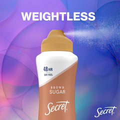 Secret Dry Spray instant dry feel in action.