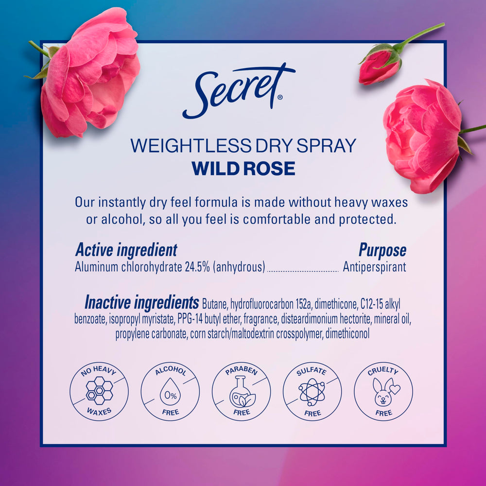 Secret Dry Spray travel-size bottle fits in purse