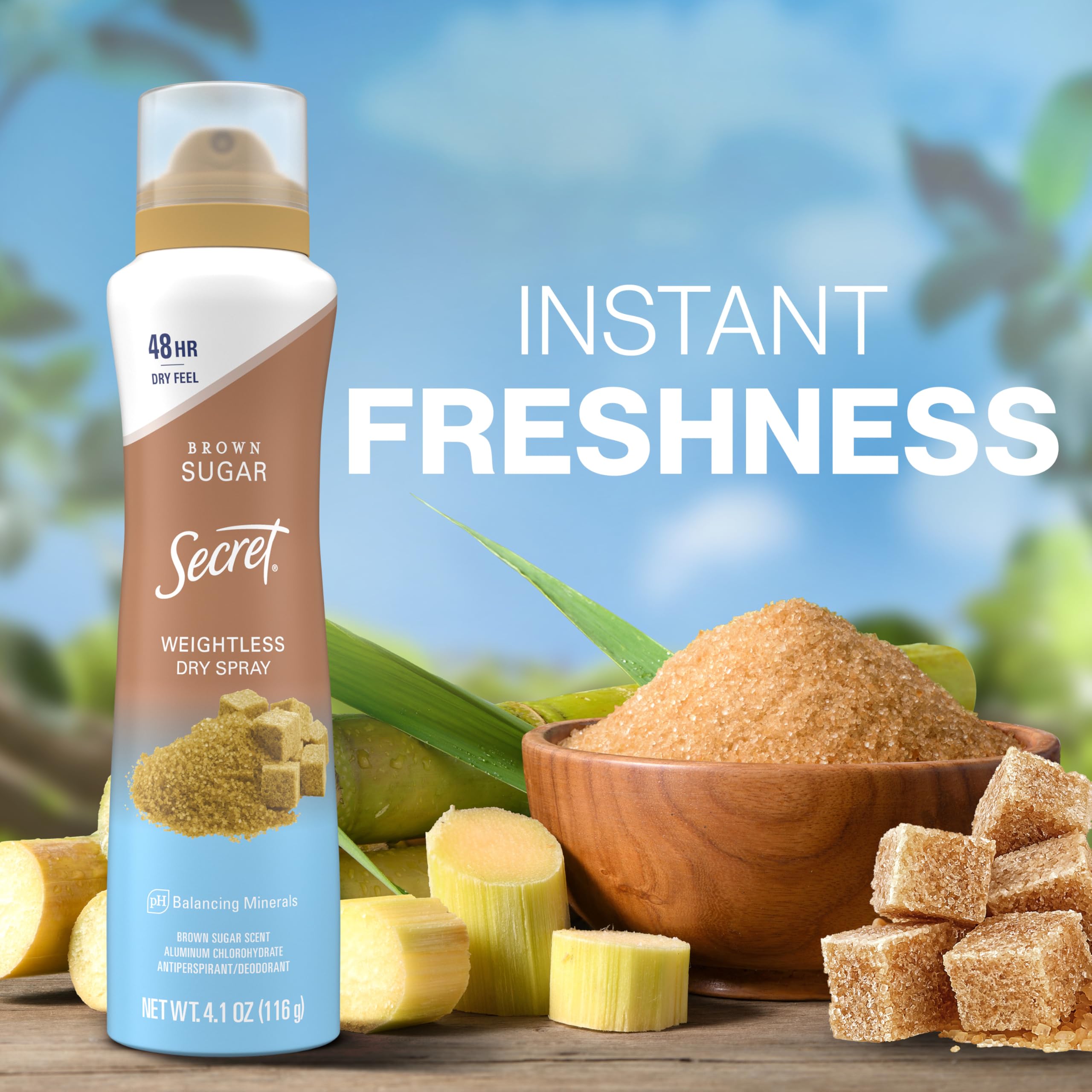 Secret Dry Spray weightless protection for daily routines.