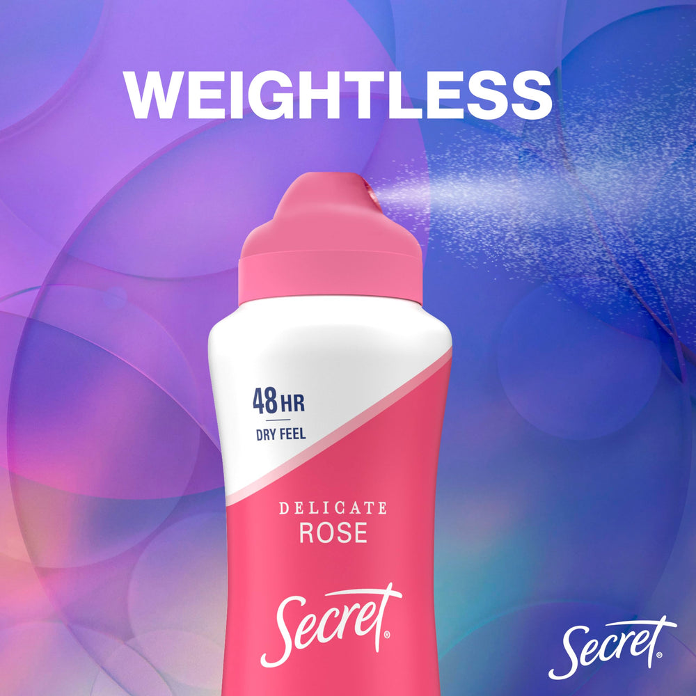 Secret Dry Spray Wild Rose and Argan scent evokes fresh daily aroma.