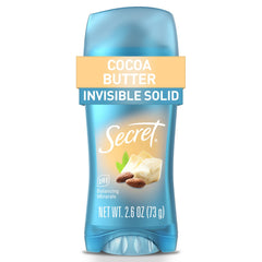 Secret Fresh bottle front showing cocoa butter scent for daily freshness.