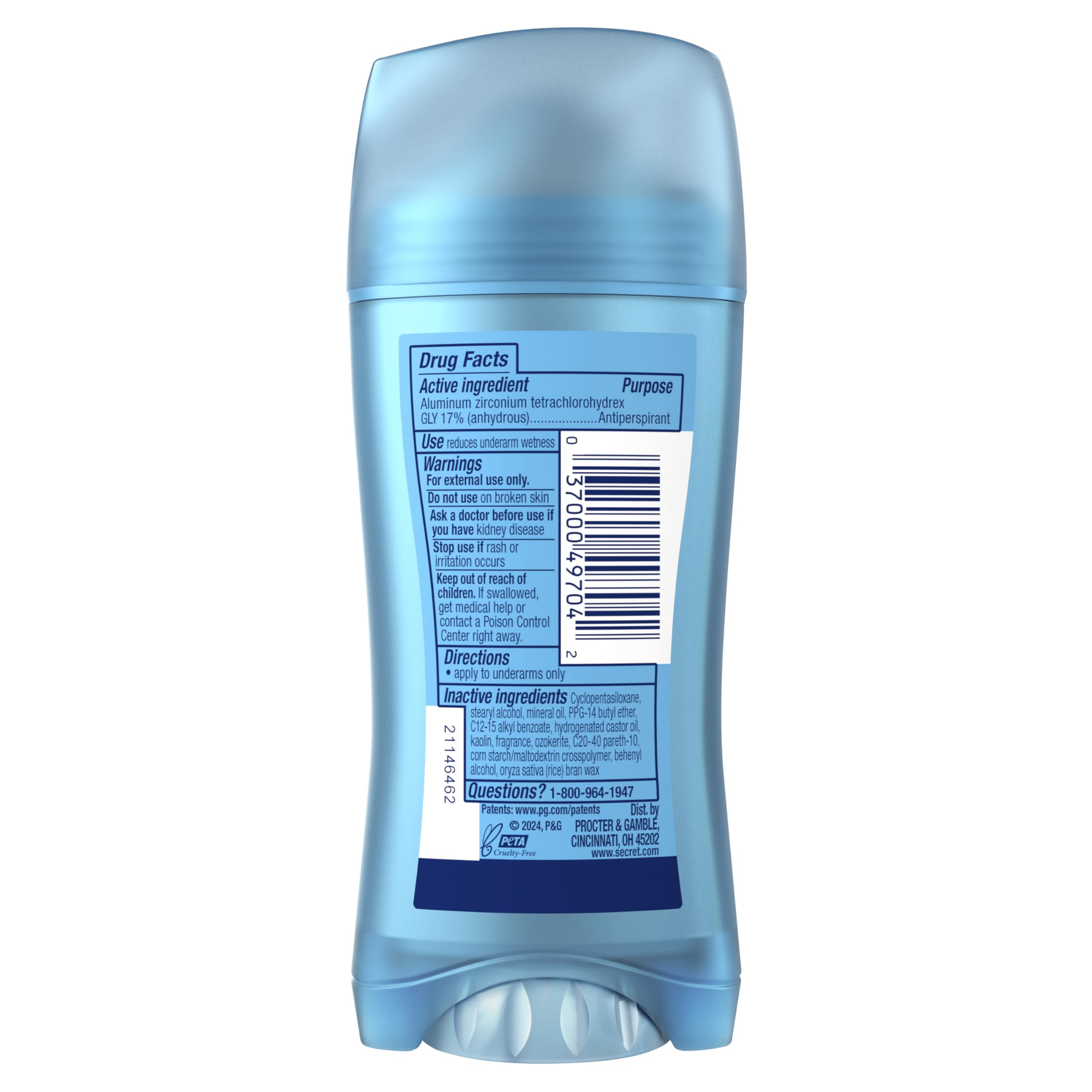 Secret Fresh front packaging focuses travel-friendly design and grip.