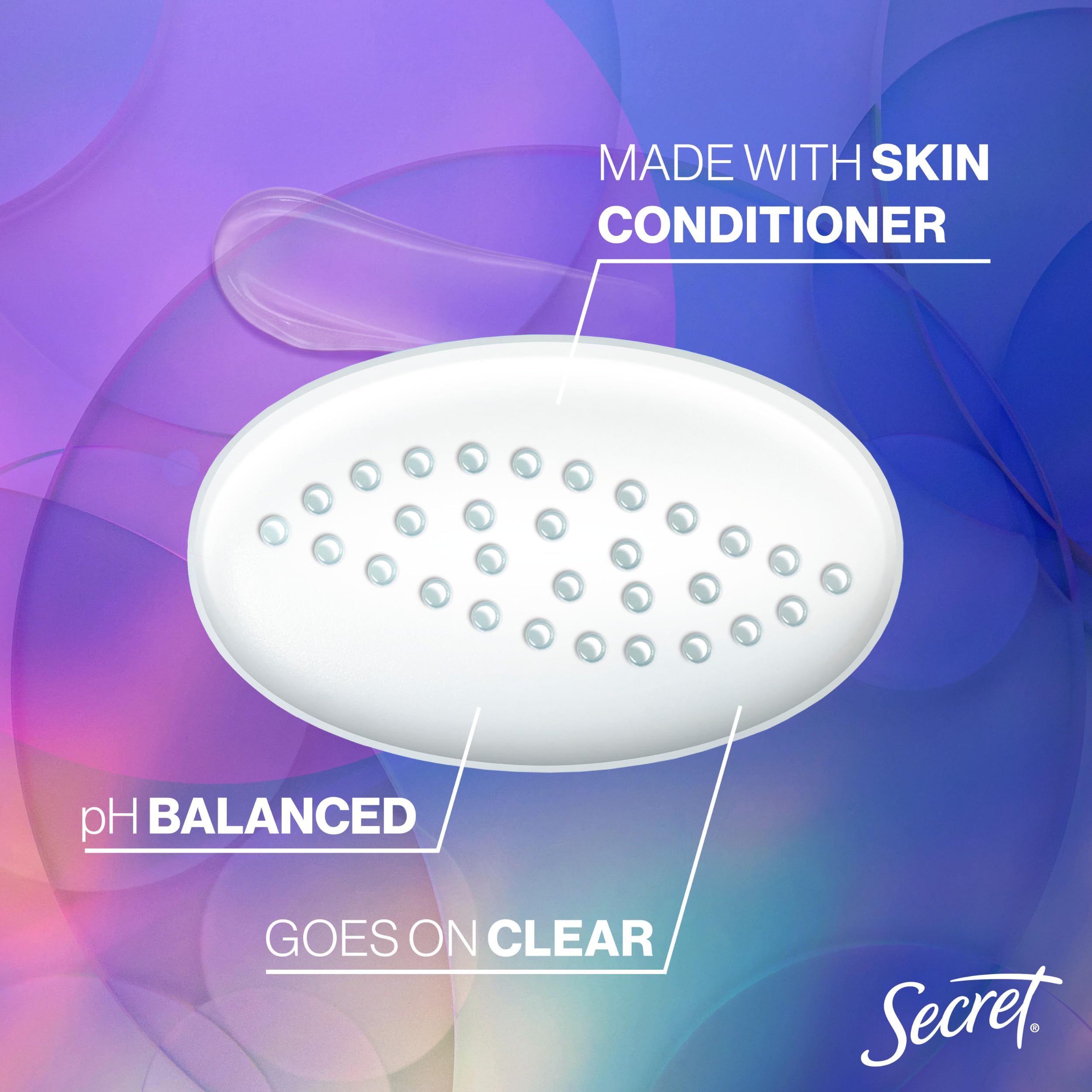 Secret Fresh minerals labels highlight pH-balancing ingredients.