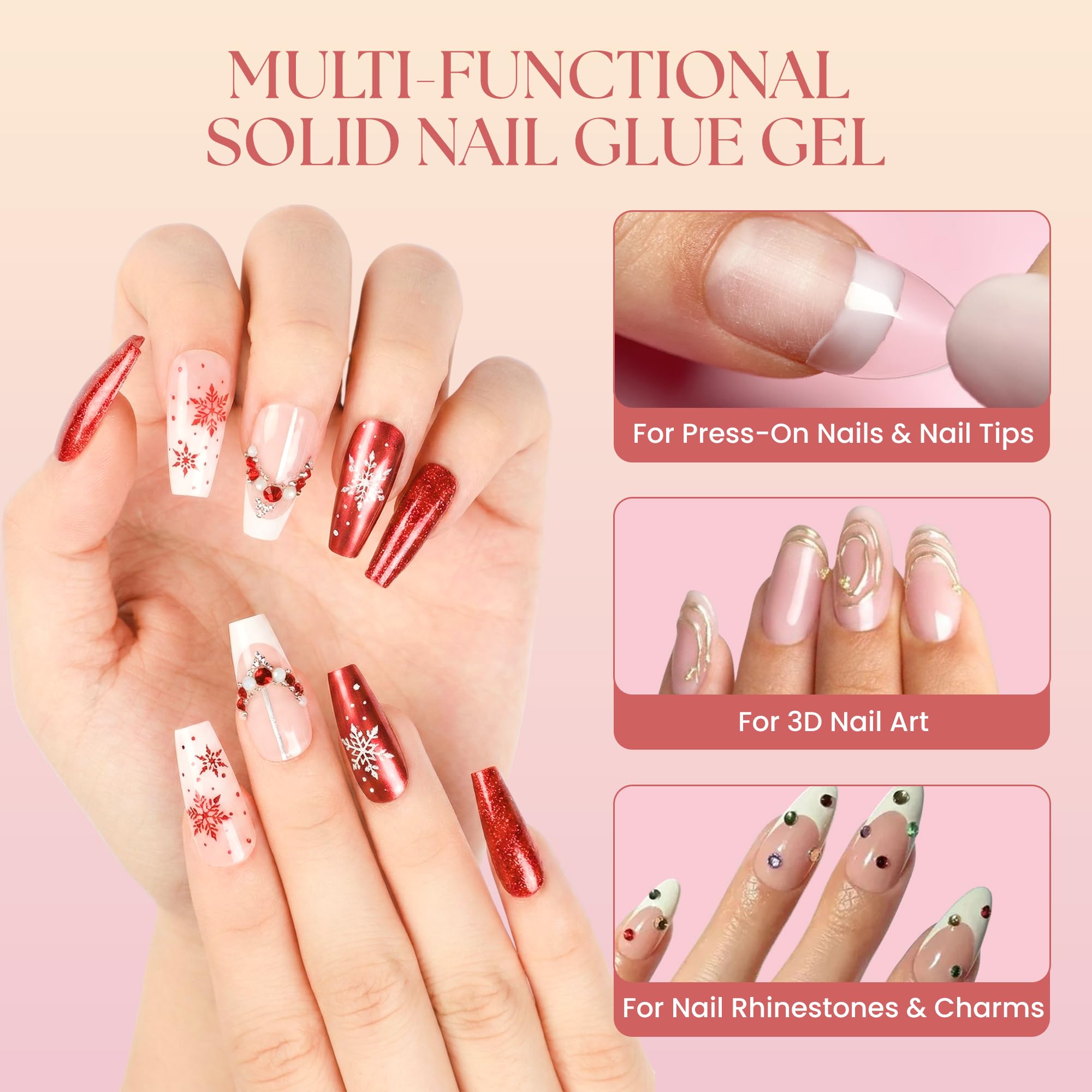Secret Nails GLUI long-lasting adhesion on pressed-on nails.
