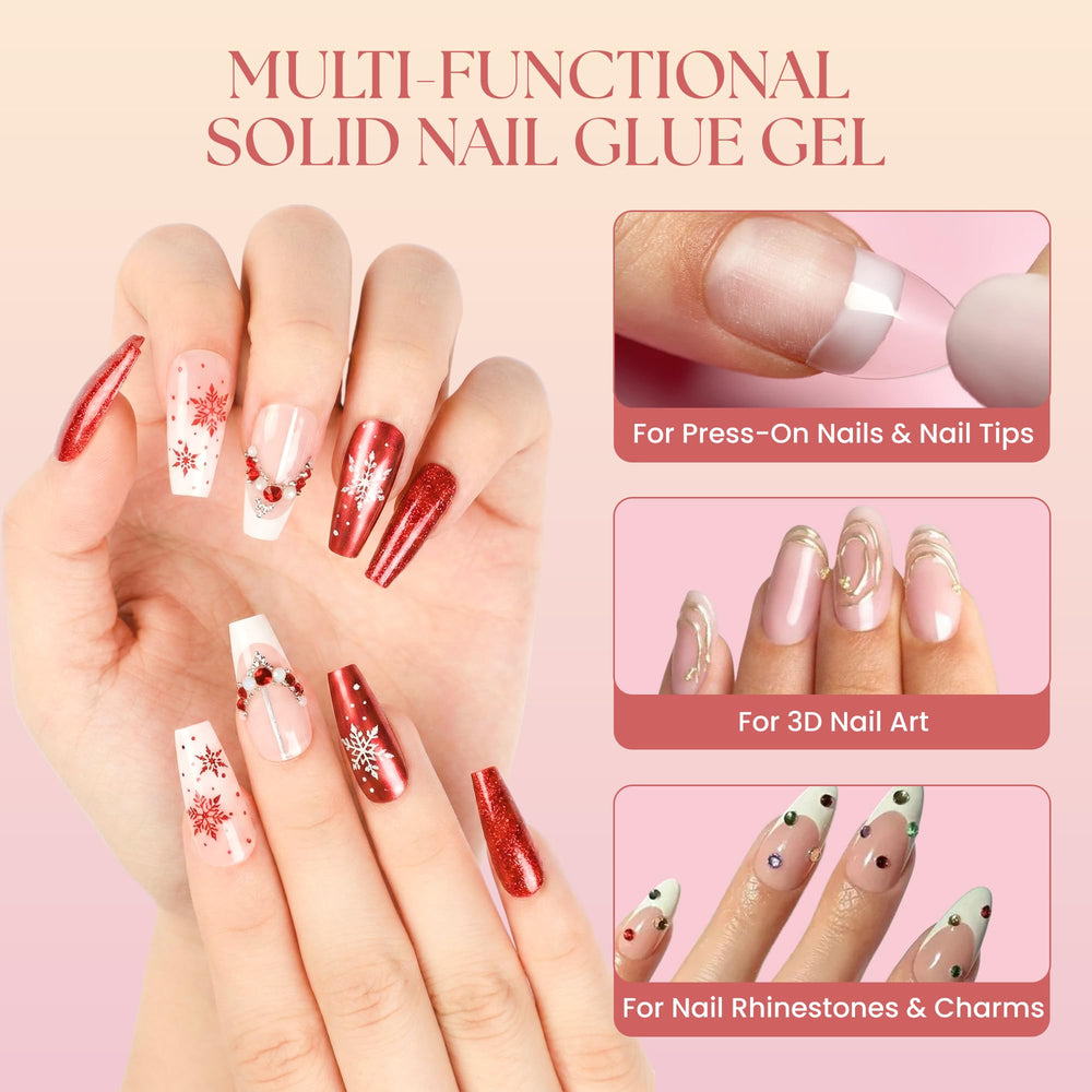 Secret Nails GLUI long-lasting adhesion on pressed-on nails.