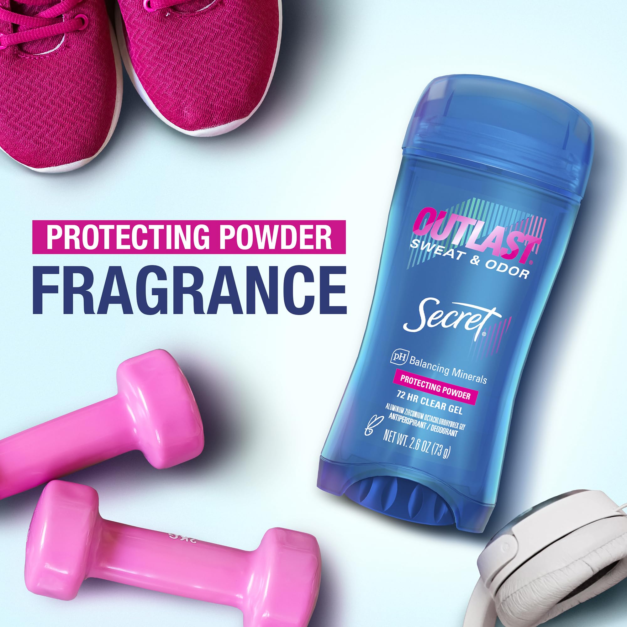 Secret Outlast clear gel application dries quickly without staining clothes