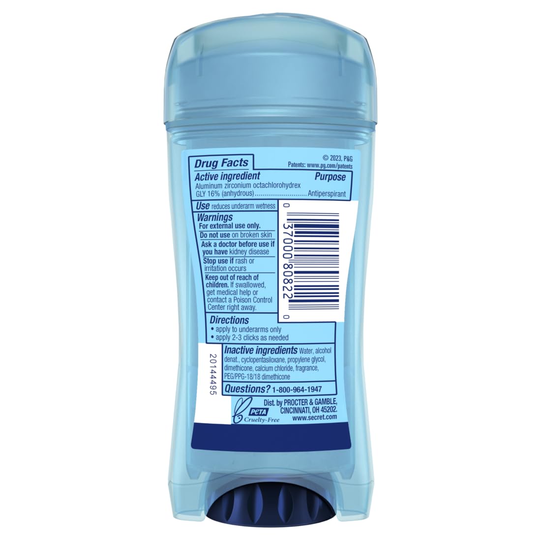 Close-up of Secret Outlast Clear Gel swipes for quick application.