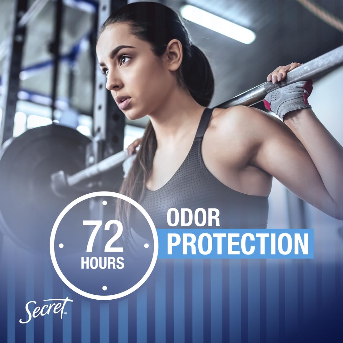 Product ready for gym, office, or travel routines with Secret Outlast.