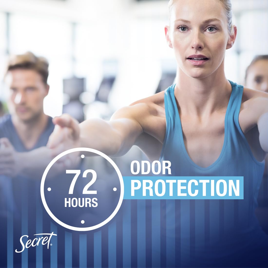 Four-pack box of Secret Outlast Clear Gel Antiperspirant for convenient use.