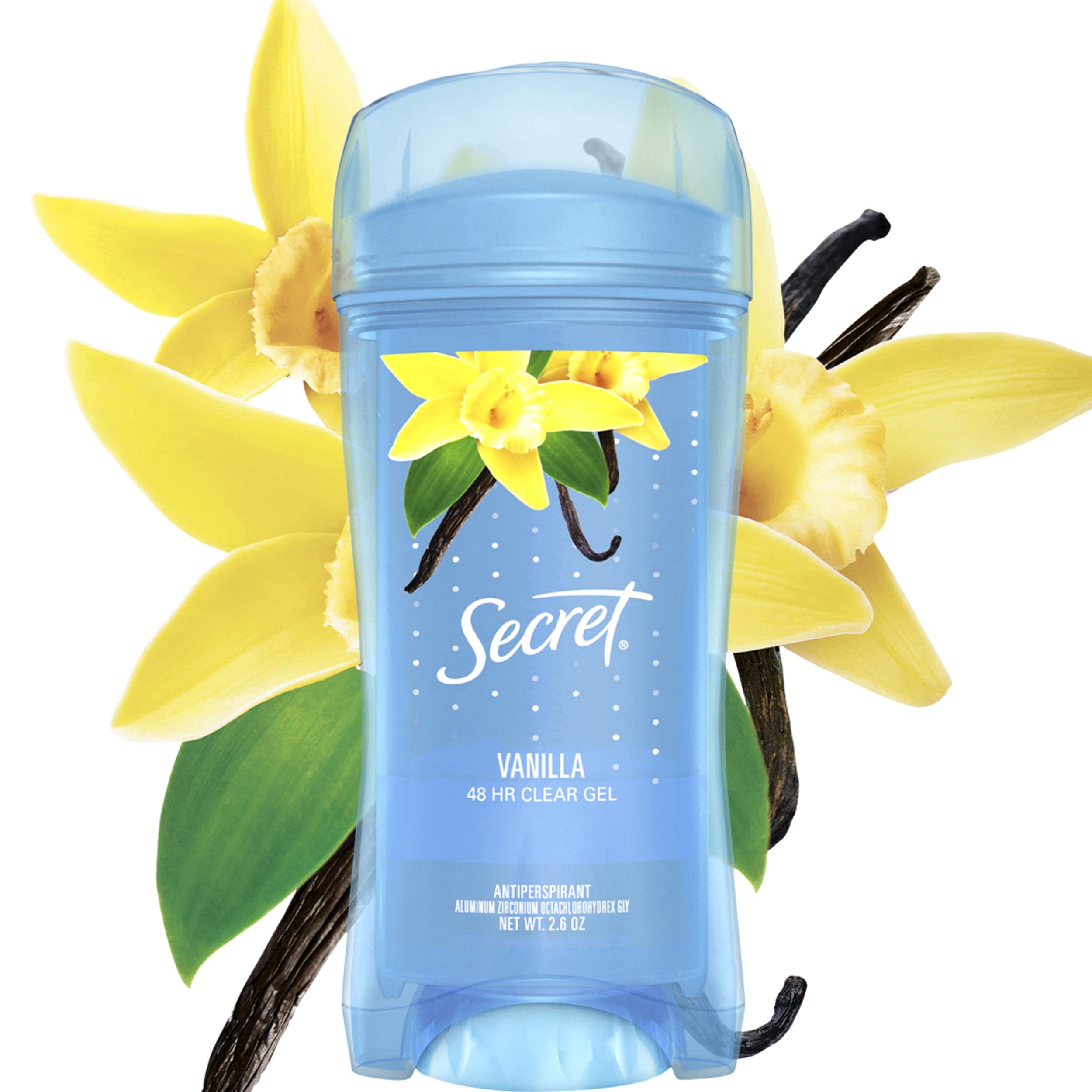 Secret Scent Expressions Va Va Vanilla brand logo close-up reinforces trust.