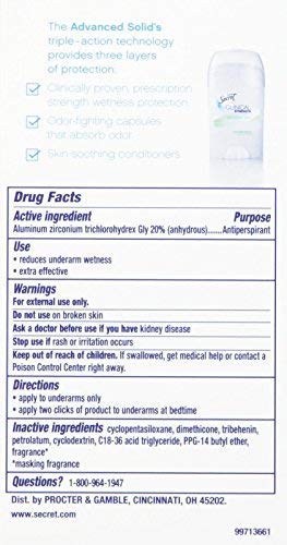 Secret Soft Solid application showing skin soothing protection for daily underarm use.