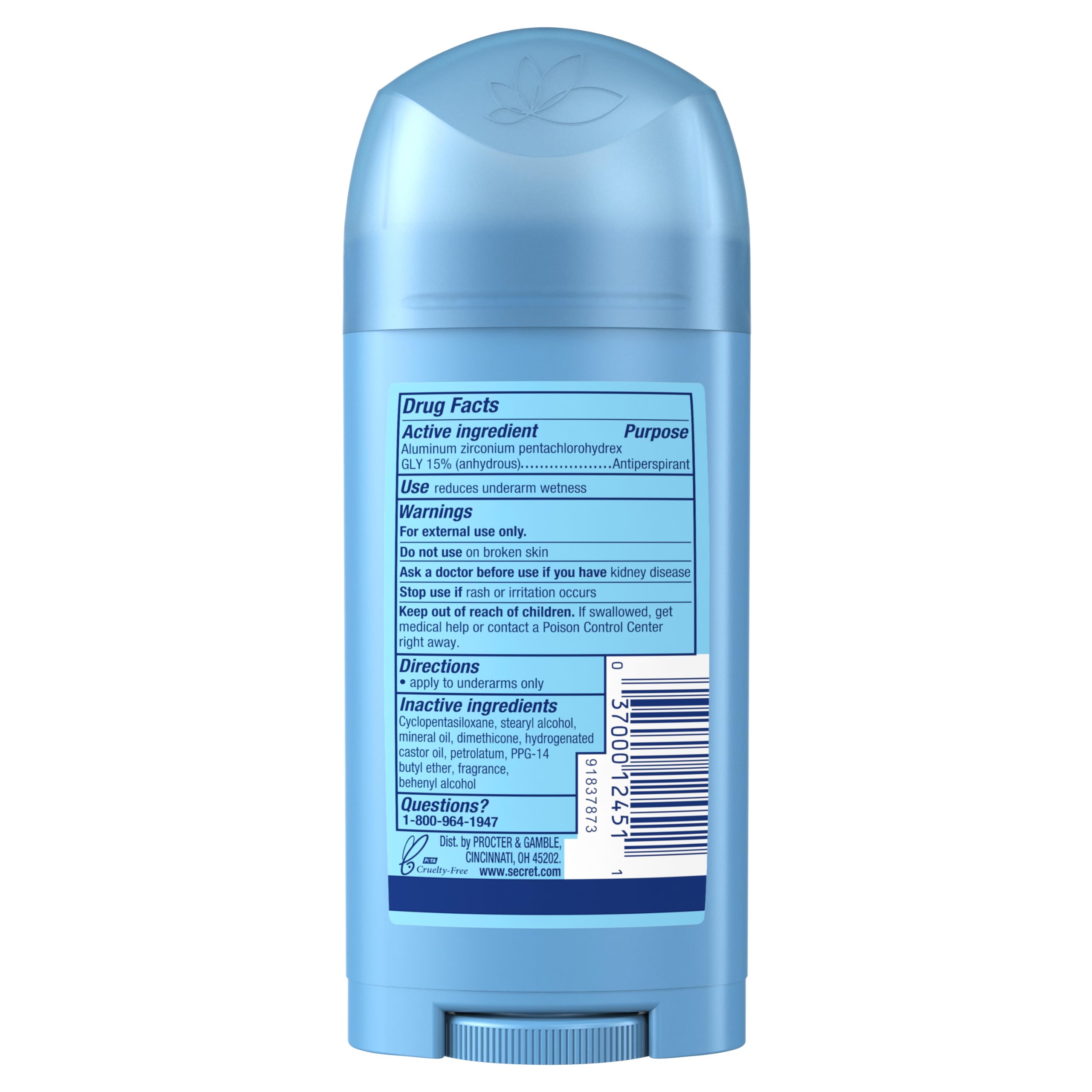 Secret underarm cap closeup showcases secure seal and clean application.