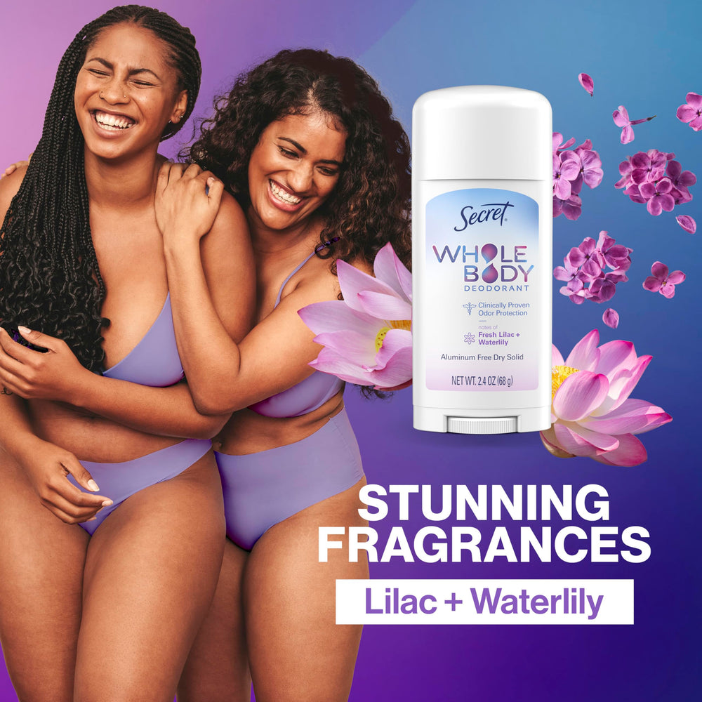 Secret Whole Body Deodorant Stick goes on clear with no residue