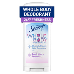 Secret Whole Body Deodorant Stick Lilac & Waterlily packaging for all-day confidence