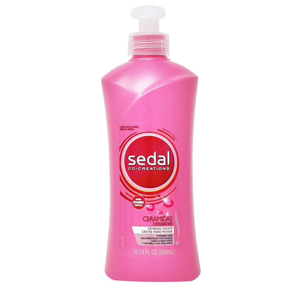 Sedal Co-Creations Ceramides Leave-In Dispense Pump: easy daily use for hydrated, frizz-controlled hair.