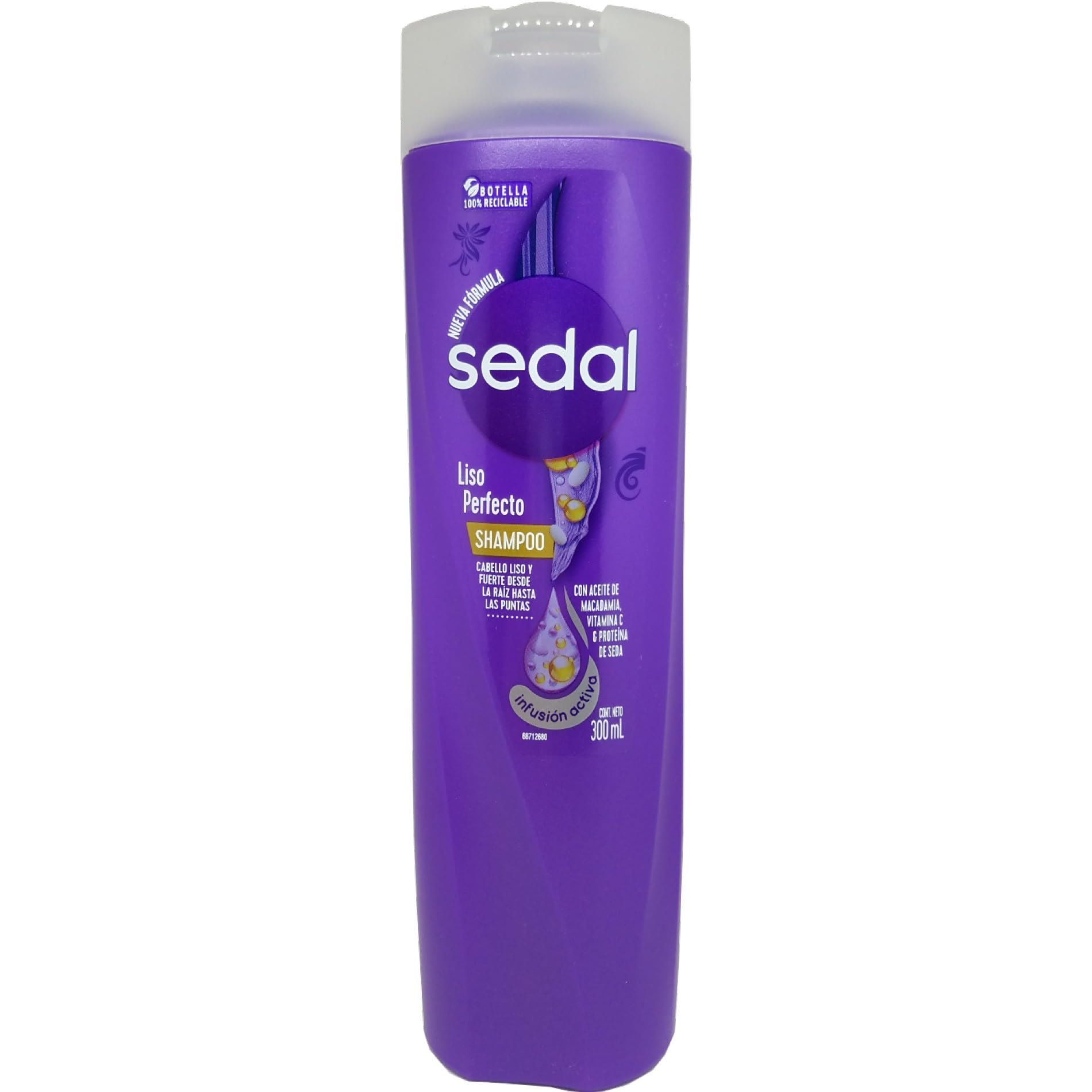 Sedal Liso Perfecto Shampoo bottle front view highlighting frizz-control potential.