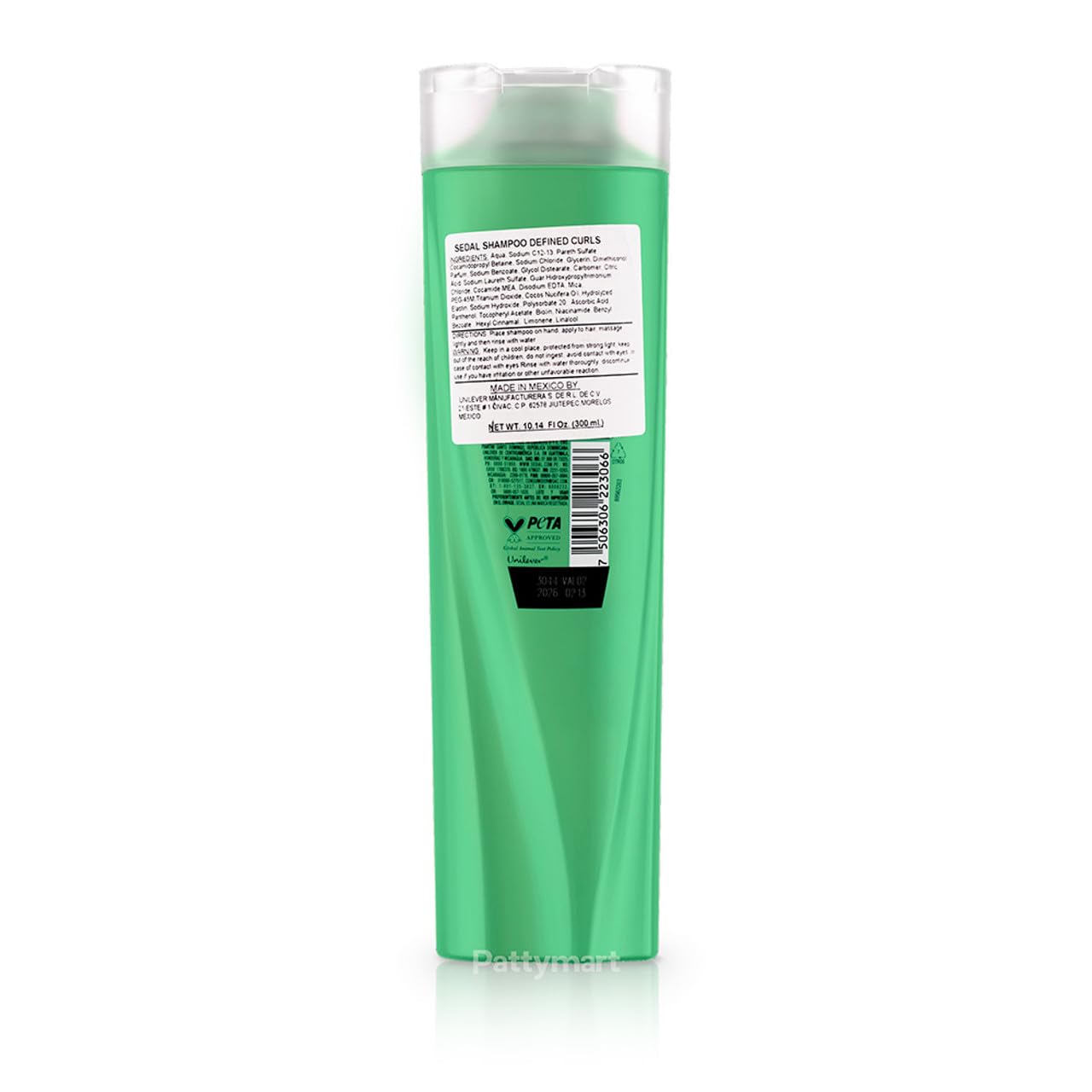 Sedal Two-in-One Shampoo bottle demonstrates cleansing and curl definition
