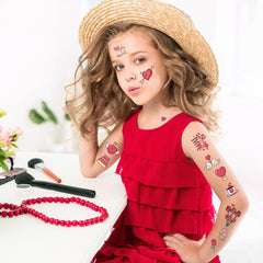 Seeiuua Valentines tattoos with love letters and locks for keepsakes