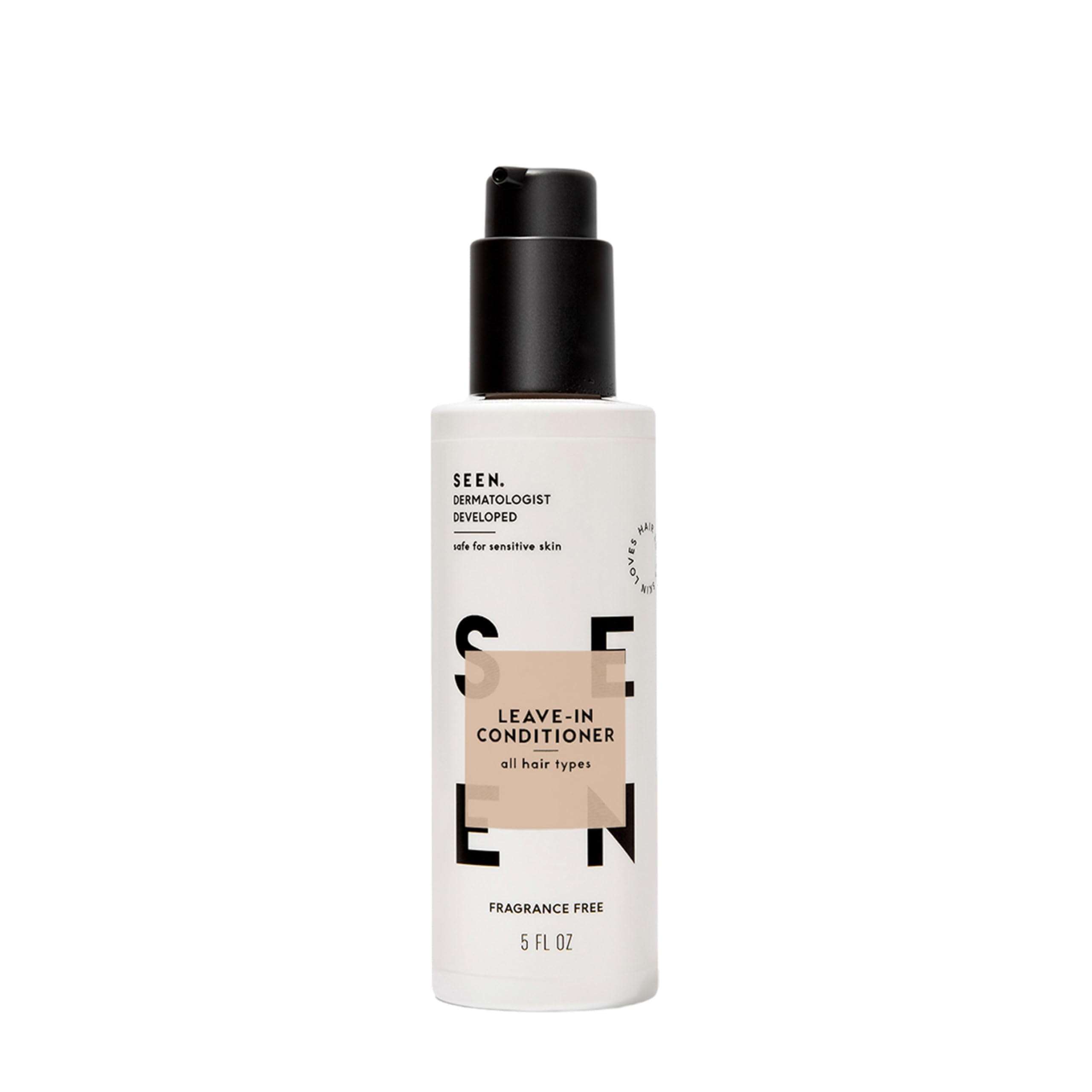 SEEN Leave-In Conditioner bottle offers detangling and lightweight hydration.