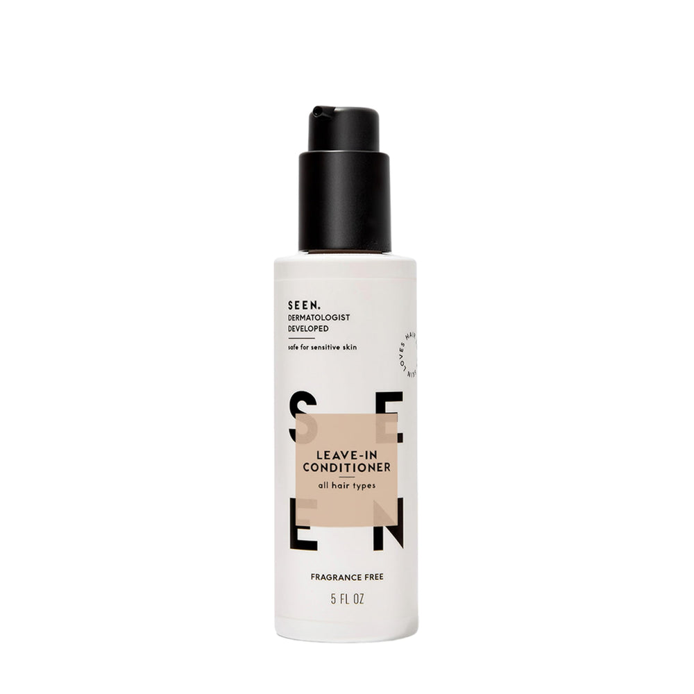 SEEN Leave-In Conditioner bottle offers detangling and lightweight hydration.