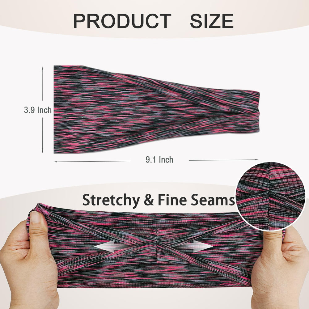 Sefiinh space-dye headband set 6pcs keeps hair away from the face while cleaning.