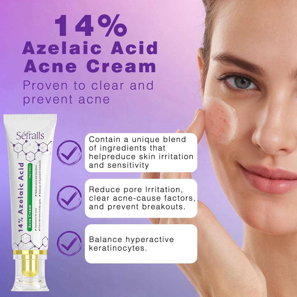 Sefralls azelaic acid cream texture swirl for smooth application.