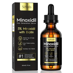 Sefralls minoxidil serum bottle shown for targeted hair regrowth.